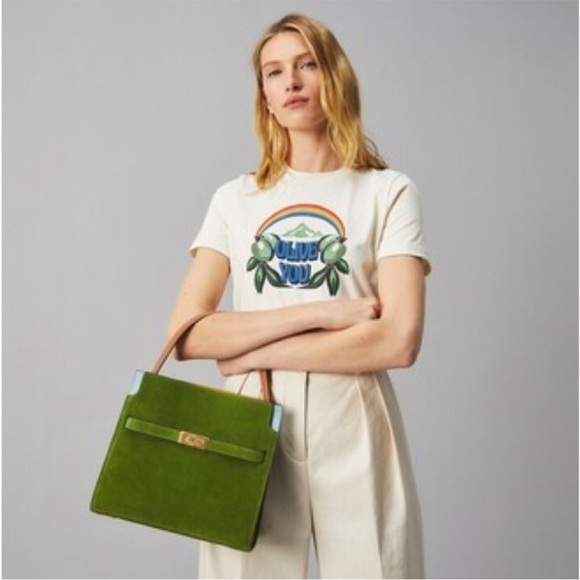 Tory Burch SMALL LEE RADZIWILL SUEDE DOUBLE BAG - Picture 3 of 15